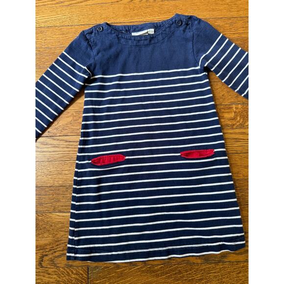 Jojo Maman Girls' Blue Striped Dress Size 18-24 Months - Picture 2 of 4